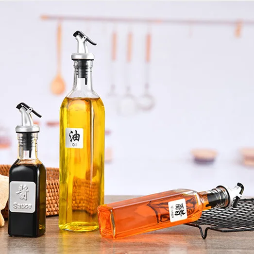 500ml Good Selling Clear Glass Products Multifunctional Cooking Oil Bottle