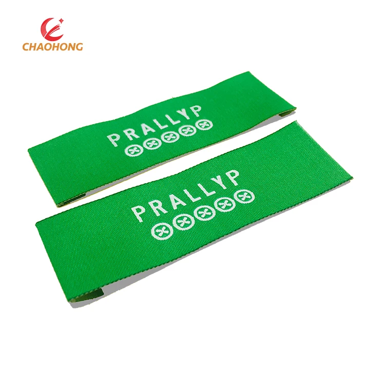 Wholesale Custom Famous Brand Name Logo Centerfold Machine Woven Damask Durable Clothes Labels for Clothing