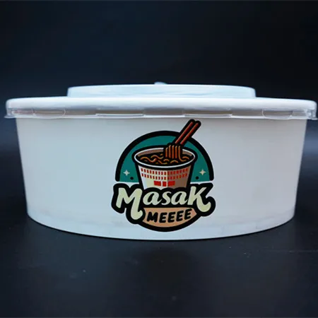 Customizable disposable heatable paper bowl unmanned noodle shop specific noodle paper bowl can be paired with PP lid