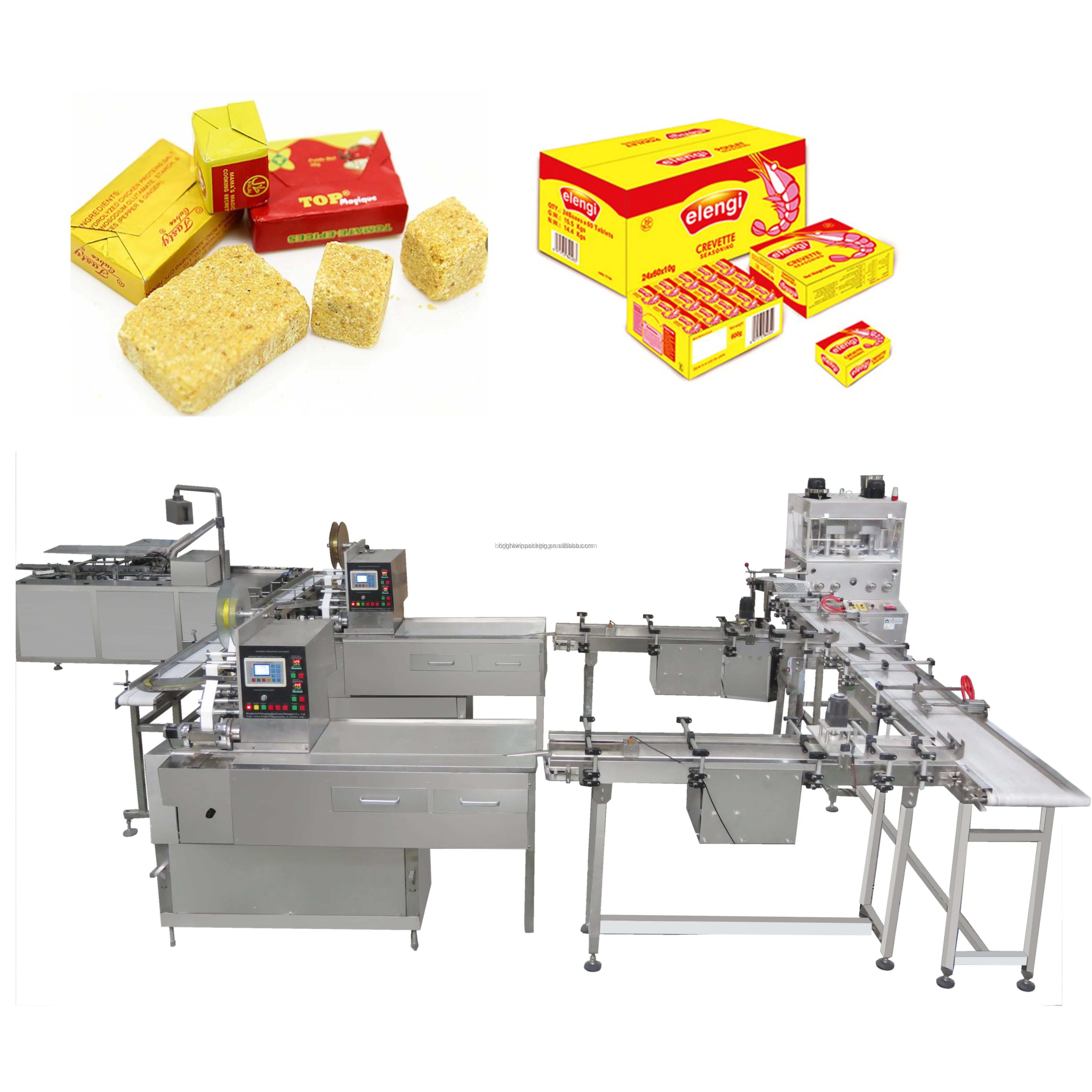 Halal Cooking Seasoning Beef Onion Chicken Shrimp Bouillon Cube Pressing Wrapping Packing Machine