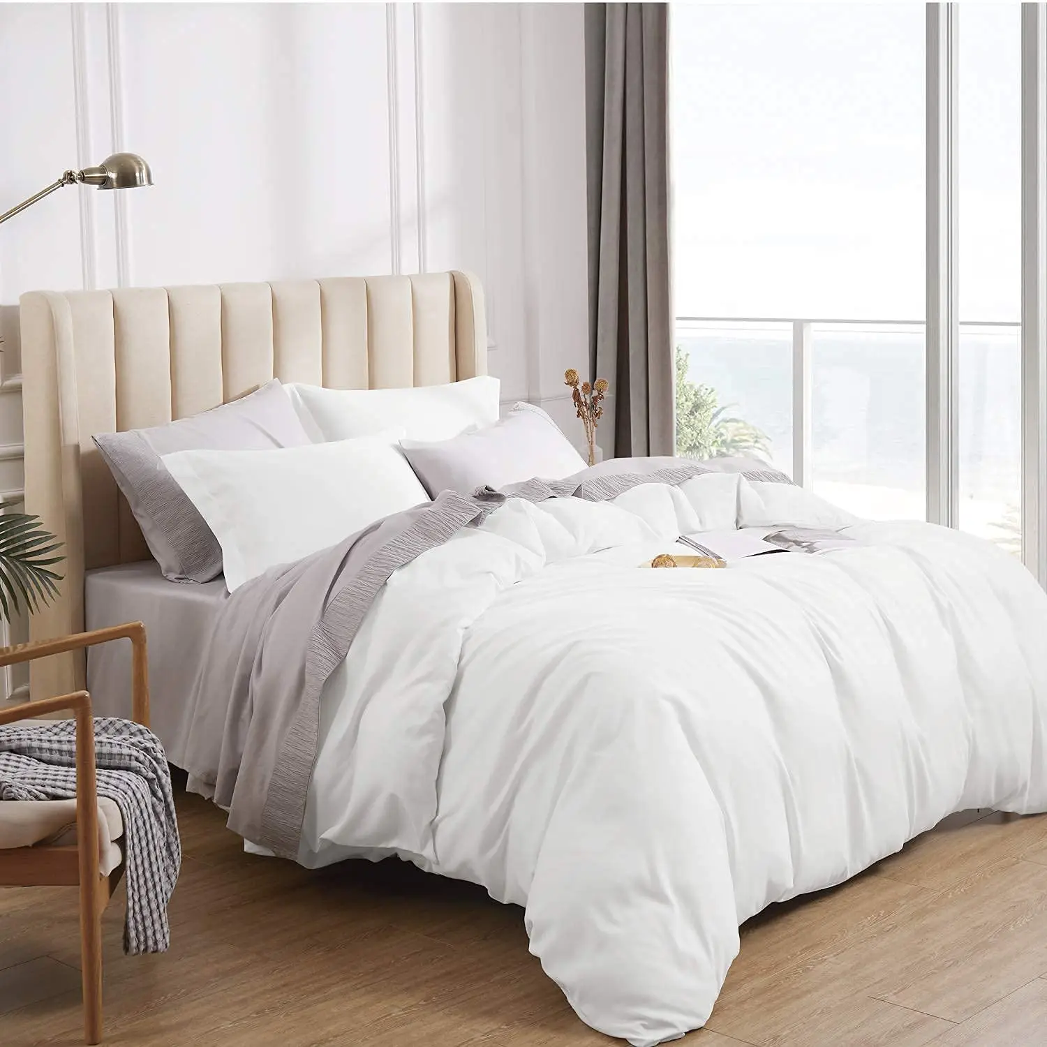 Wholesale Wrinkle Resistant super soft Brushed Microfiber duvet cover Set with Zipper Closure for home bedroom