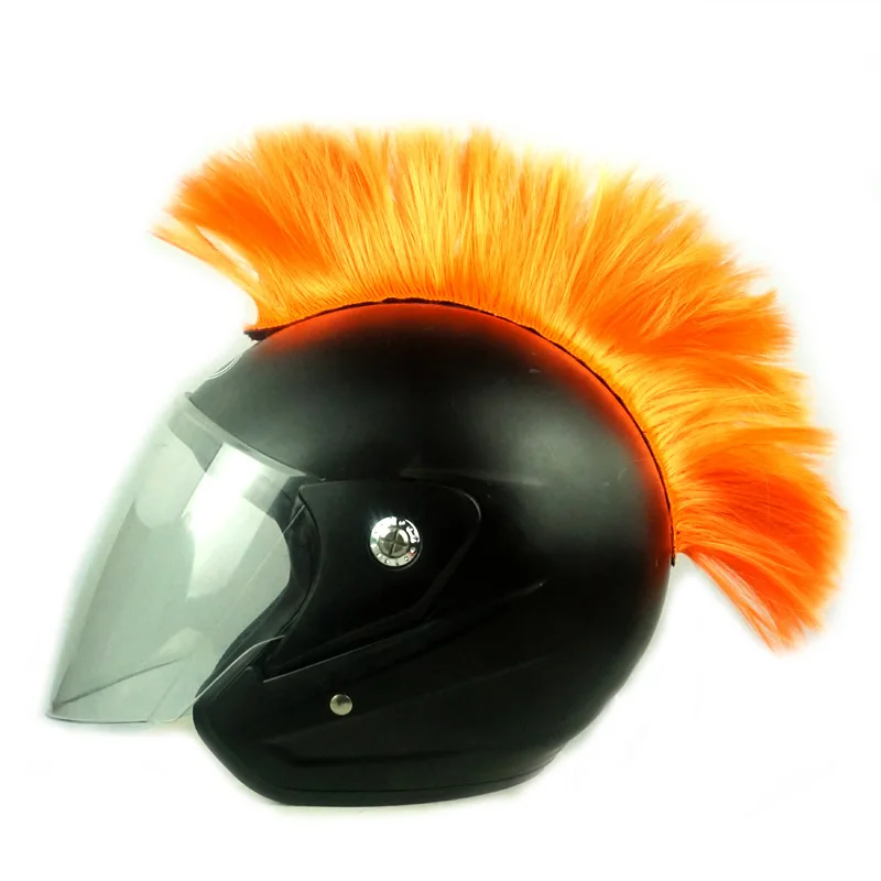 Helmet Mohawk Wigs Skinhead Wig Hair Patches Hairpiece for Bicycle Motorcycle Cycling Scooters Polo Ski (Helmet Not Included)