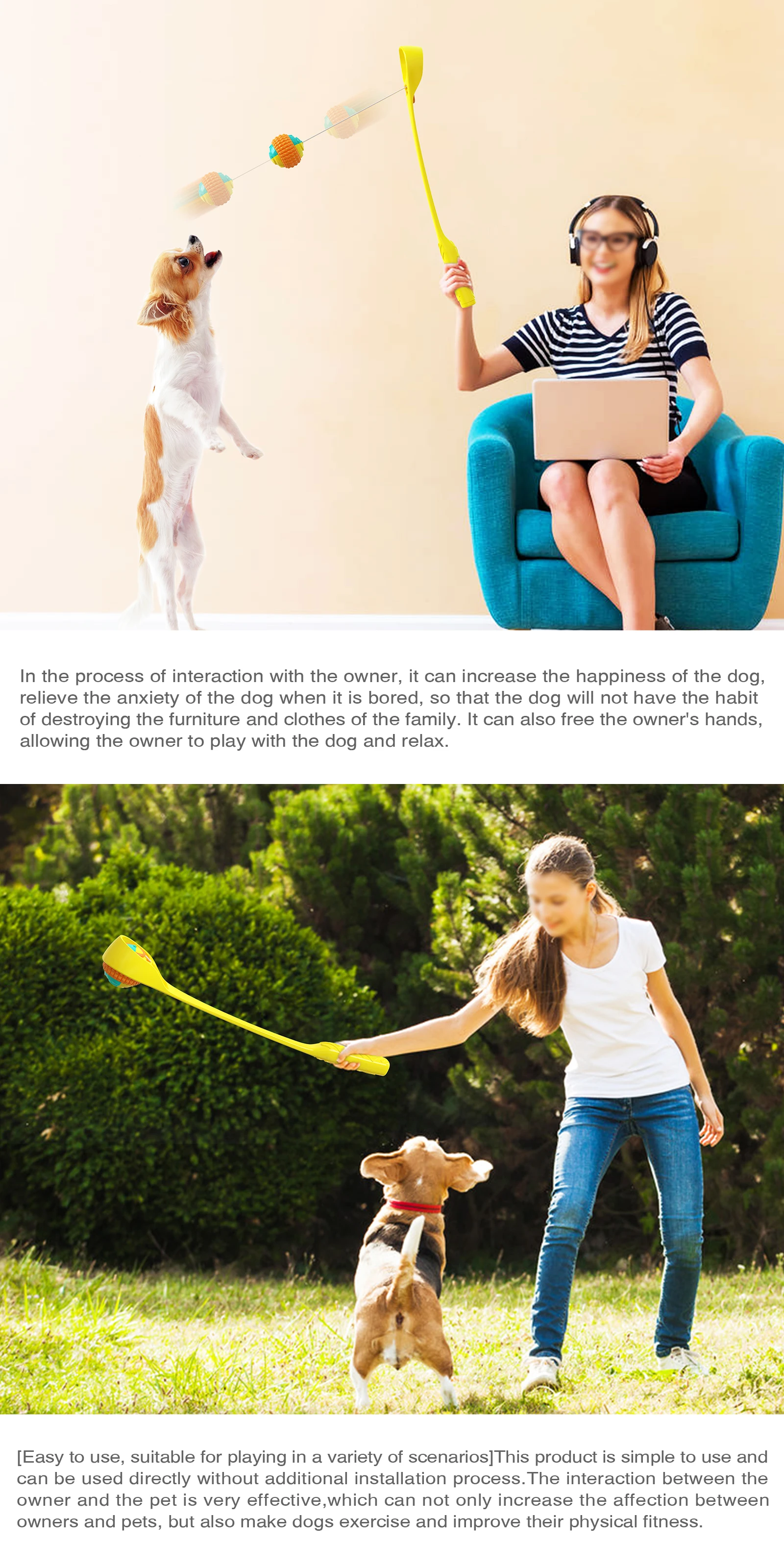 2022 Interactive Dog Non-Automatic Launcher Ball Outdoor Training Ball For Medium And Large Dog Toys