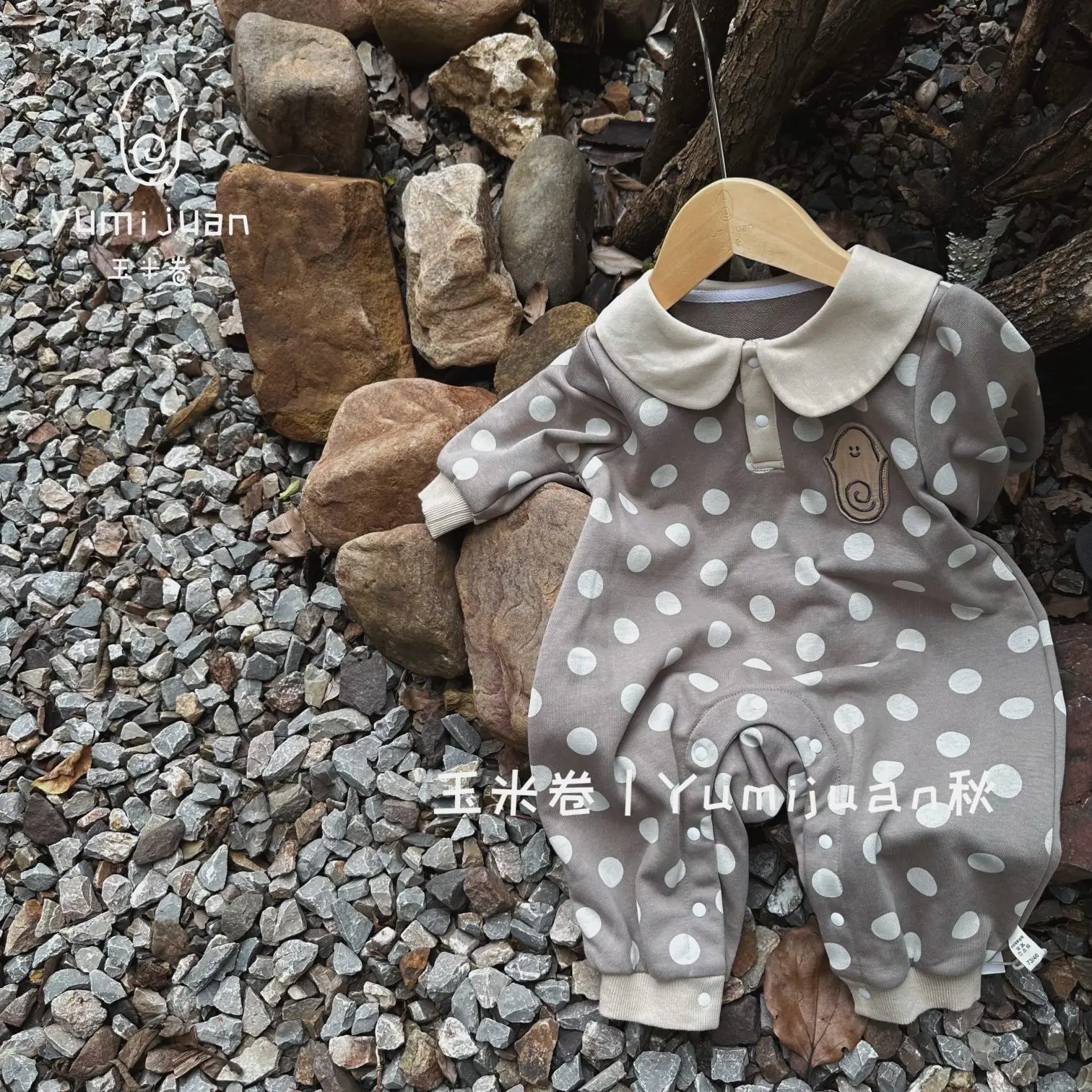 High Quality Unisex Toddler Clothing Cute Spot Pattern Baby Knitted Long Sleeves Romper Button Closure Autumn Factory Wholesale