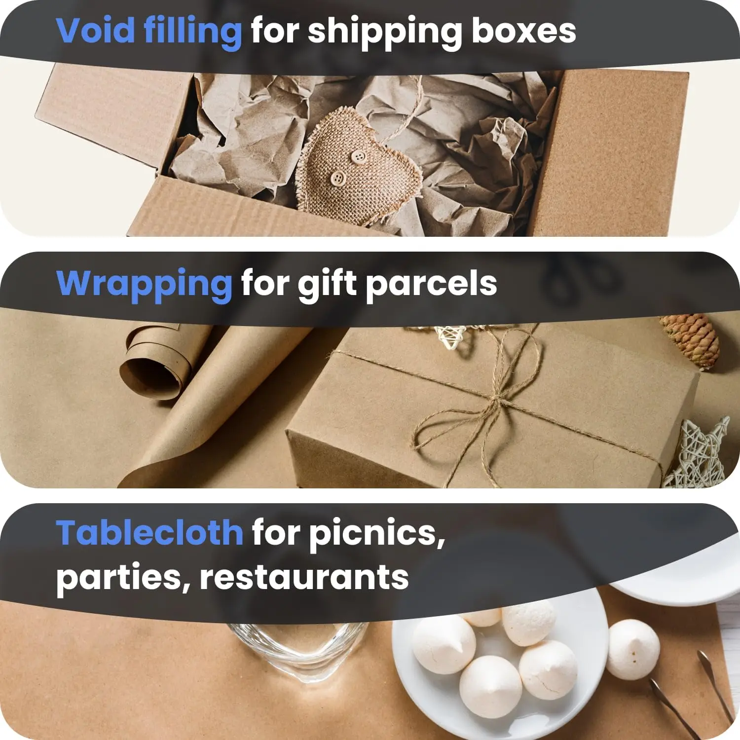 Custom Size paper kraft roll  Packing Recyclable Paper Roll brown kraft paper roll