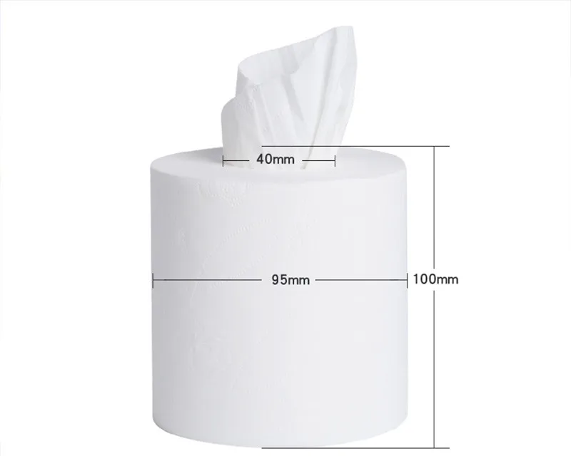 Bamboo Pulp Hand Tissue Roll 2 Ply Tissue Paper Towel Roll Custom Embossing Hand Paper