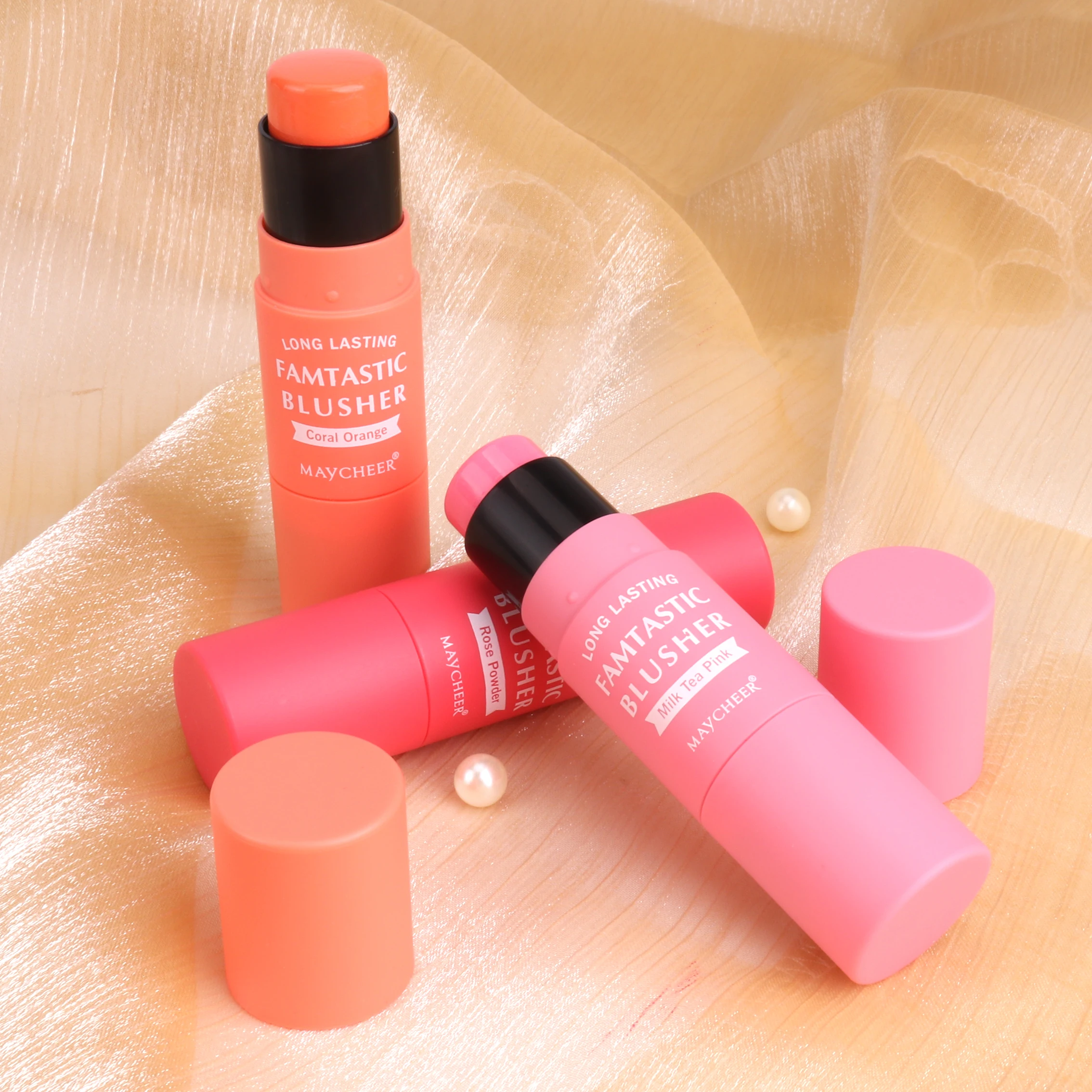 Maycheer Custom Face Makeup Liquid Blush Stick Oem Wholesale High Pigment Long Lasting Waterproof Natural Highlighter Makeup 8g