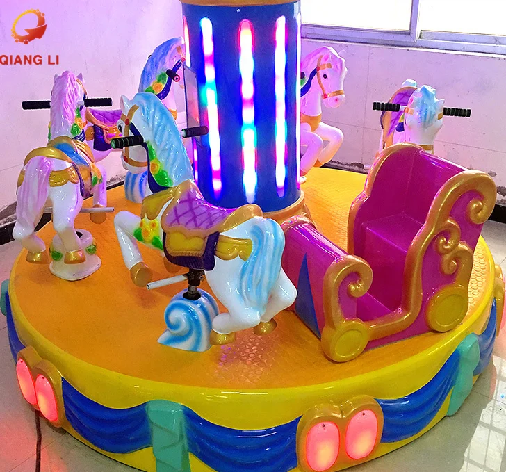 4 seat 6 seat Mini Merry Go Round Amusement Park Rides Mini Carousel Rides For Kids