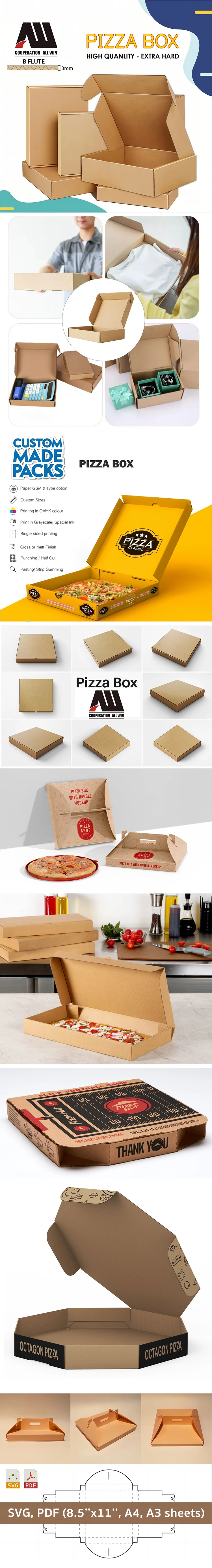 Pizza Boxes In Various Sizes And Designs To Ensure Safe Transport And Freshness Of Pizzas