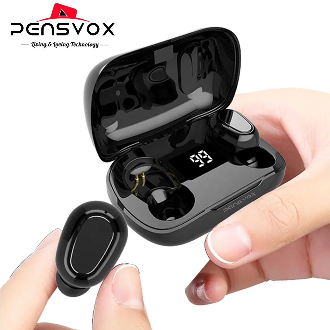 2023 New MX L21 PRO Battery Display Headphone Earplugs Earbuds Earphones With Wireless Microphone For Mobile Iron Earphones