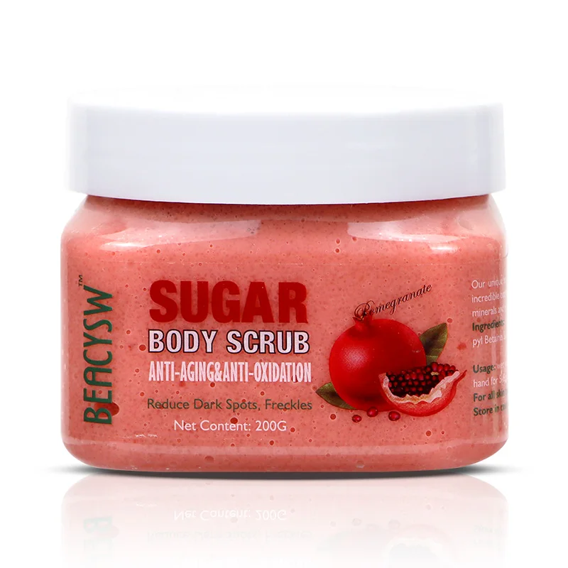 OEM Private Label Moisturizing Exfoliating Remove Dead Skin Whitening Natural Pomegranate Body Scrub
