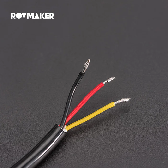 Rovmaker 3 Core Power Line Polyurethane Sheath FEP High Current of 15A Robot Cable of Underwater Rov Tether