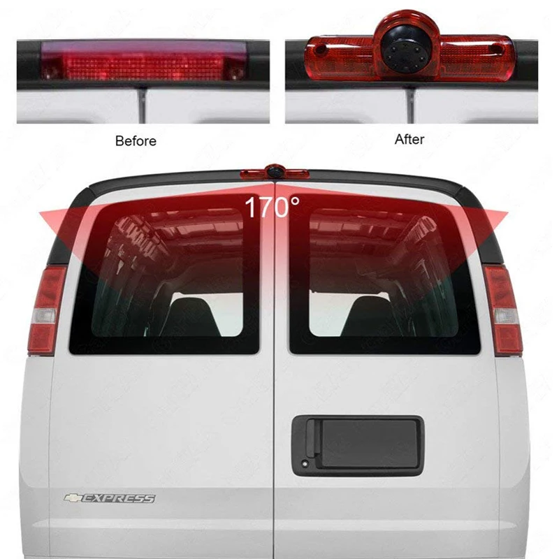 
iPoster car Brake Light CCD Sony Rear View Camera For GM Express Chevy Savana Cargo VAN LED IR Parking Reverse Backup Camera 