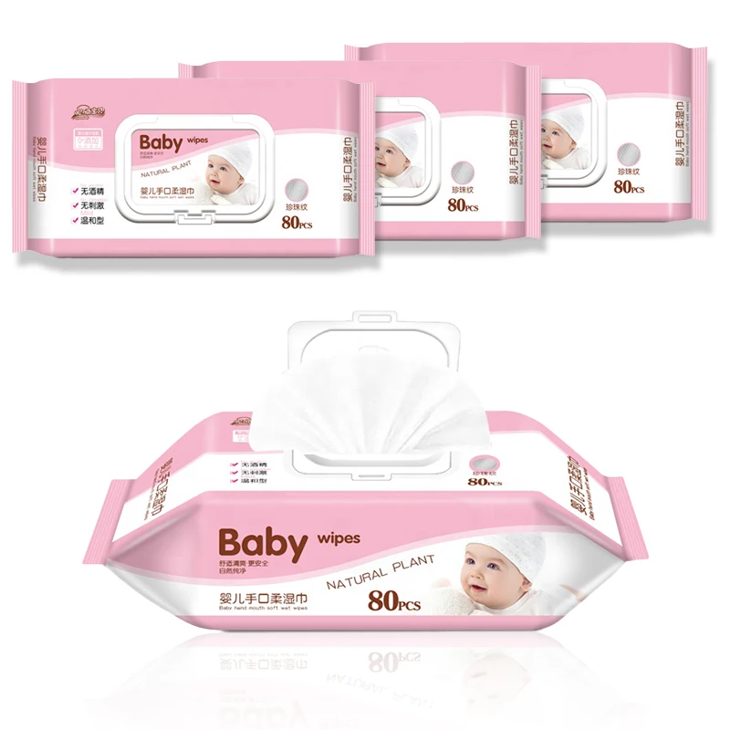 Hot Sale Factory Wholesale Custom Logo Disposable Baby Wet Wipe Convenient, Pure Water Softness OEM/ODM Baby Wet Wipes 80pcs