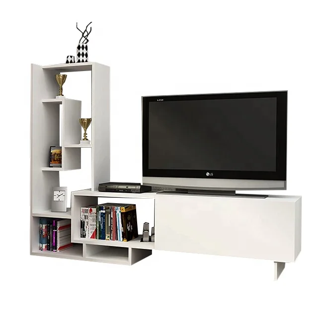 simple Modern tv stands  Household white tv stand tv cabinet with book shelf