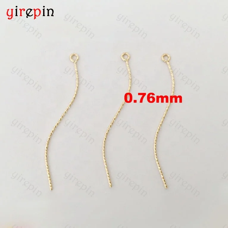 14K Gold Filled Permanent Jewelry Findings Curved Sparkle 9 Eye Pins Needles For DIY Earring Pendant Making