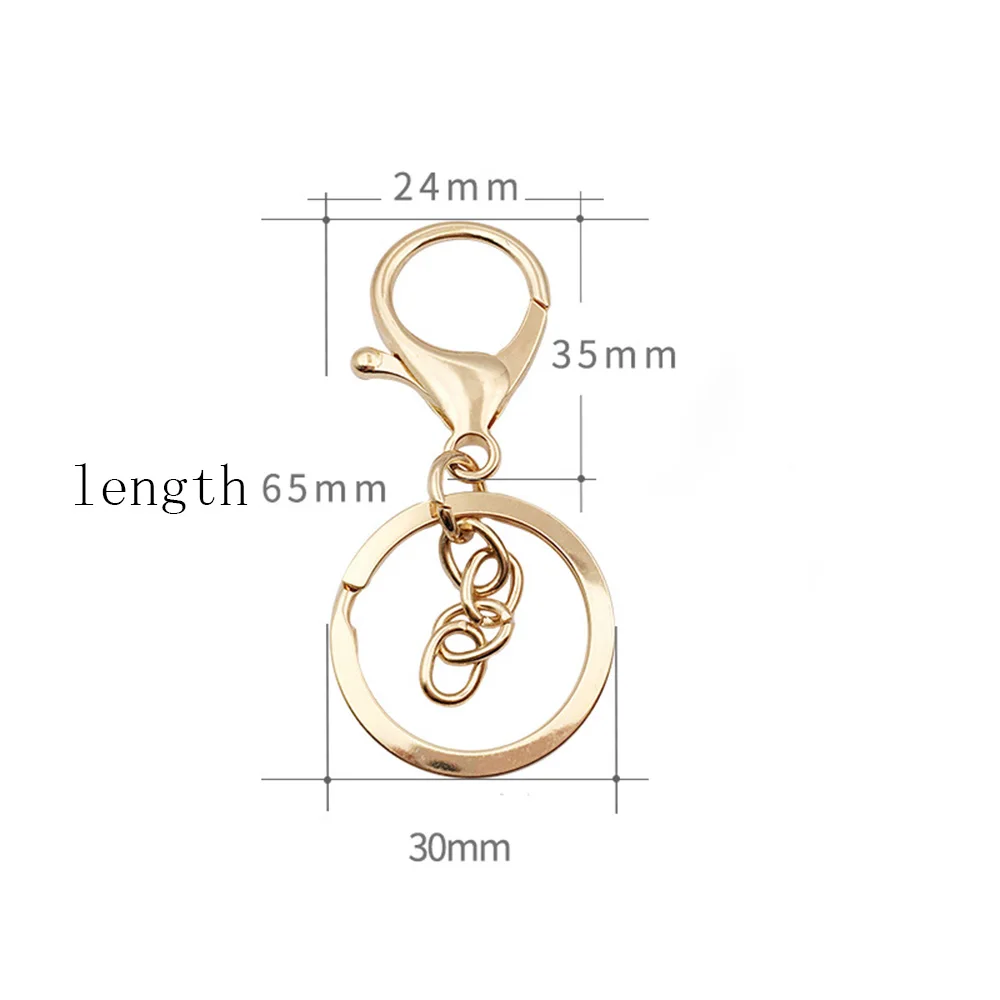 Lobster Claw Clasp Keychain Swivel Clasps Hook Metal Key Ring Loop Key With Flat Split Rings Jewelry Keychains Diy Crafts Making