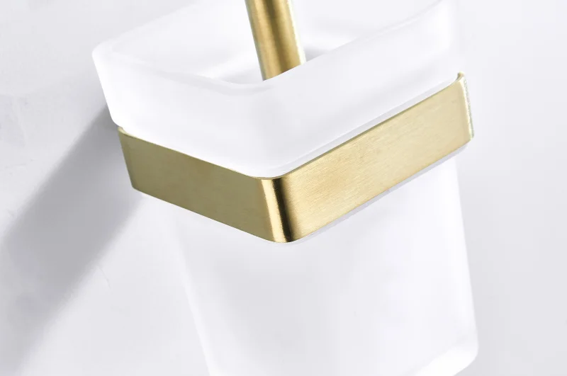 gold color hotel washroom bathroom Toilet Brush & Holders sanitary ware