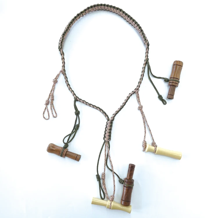 Hitop 12-Rings Goose Gear Braided Hunting Accessories Duck Call Necklace With Adjustable Hand Braider