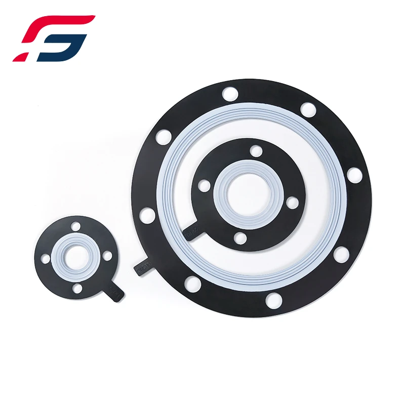 DN25 teflon ptfe coating full face flange gasket DIN standard PN10/ PN16 CLEAN PVC/HP-PVC flange gasket