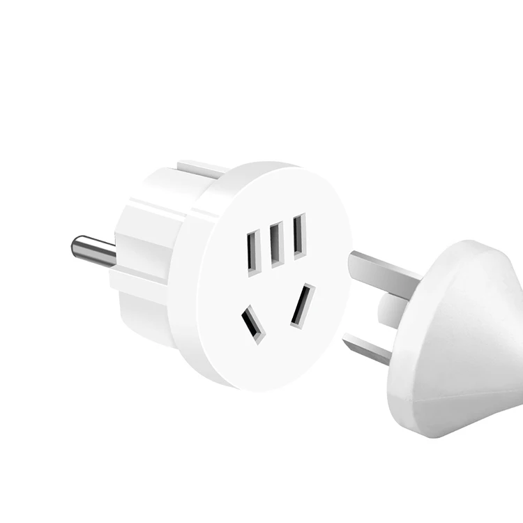 Wonplug China/austraila to Euro Schuko Plug Adapter Adapter Schuko Converter Plug Korea Germany Plug with Socket Full Brass 250V