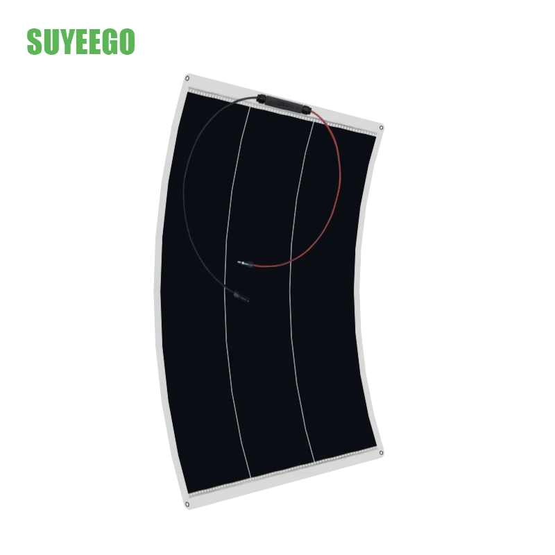 SUYEEGO High efficiency mono cells ETFE Flexible solar panel thin film 50w 100w 200w 300w IP68 shingle pv panels for RV boat use