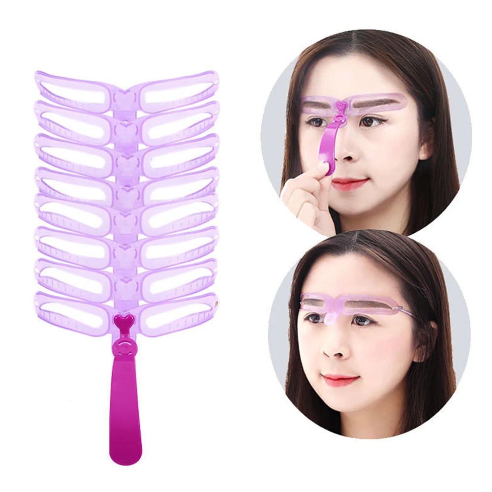 
2020 New Upgraded 8Pcs Makeup Tools And Accessories Beginner Eyebrow Stencil Template Eyebrow Trimmer Eyebrow Card Beauty Tools 