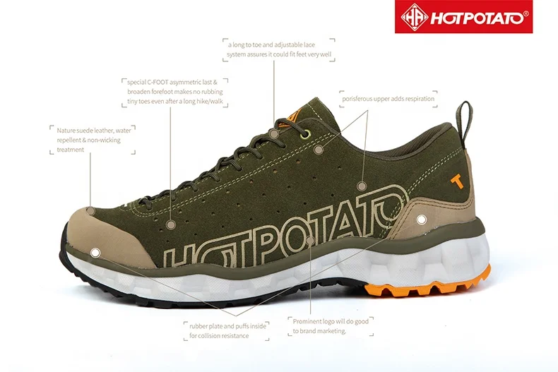 HOTPOTATO best choice for outdoor shoes  private label low cut hiking footwear unisex T7