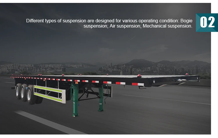 20ft 40ft container carry flatbed gooseneck truck trailers for sale