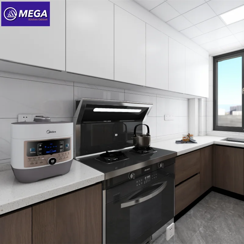 Top Class Fitting Kitchen Design American Style Home Furniture Cabinet with Tall Pantry Cupboard Set