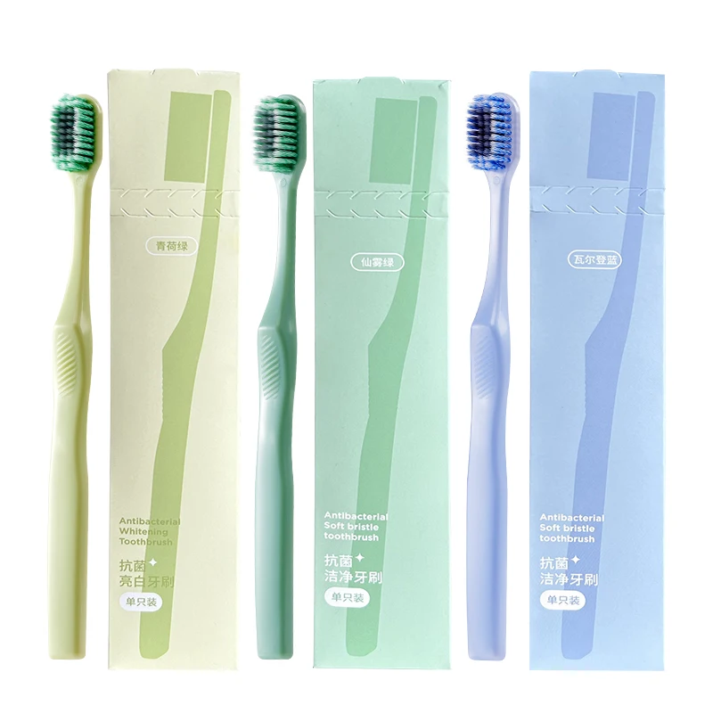 Ручная зубная щетка нейлоновая средняя щетина один блистерный пакет популярный товар профессиональный поставщик зубных щеток производитель