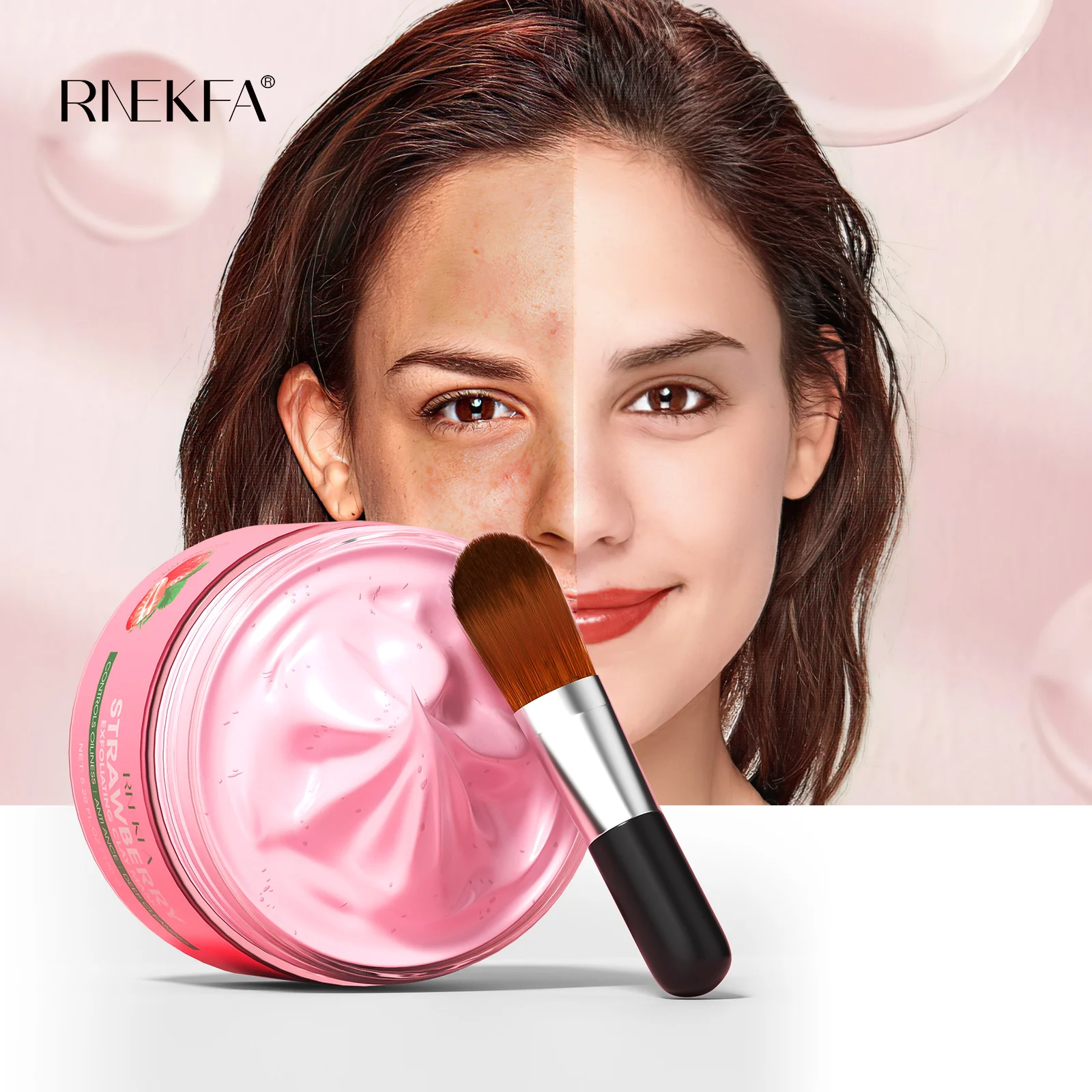 Private Label Hot selling Vitamin C Deep Cleanse Strawberry Bentonite Mud Jar Powder Turmeric Clay Face Facial Mask