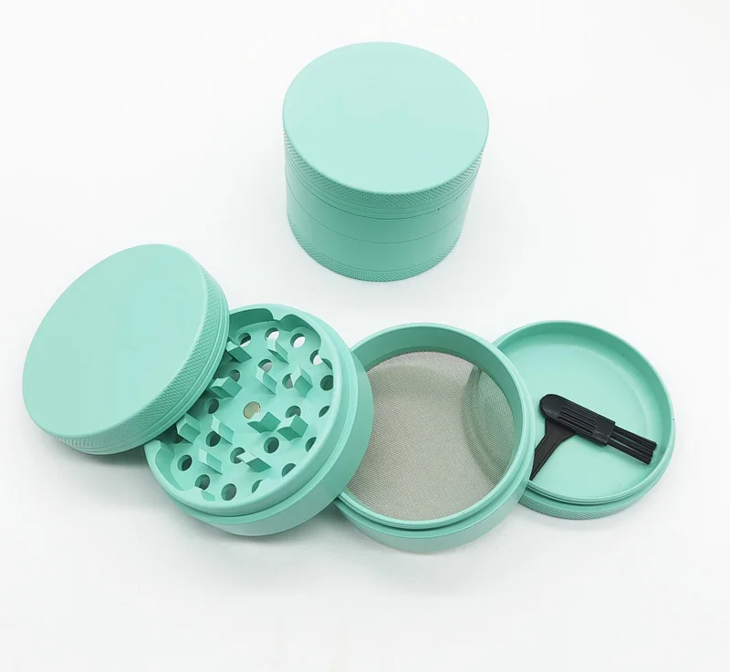 Customized herb grinder ceramic 4 layer ceramic paint and rubber paint metal ceramic herb grinder