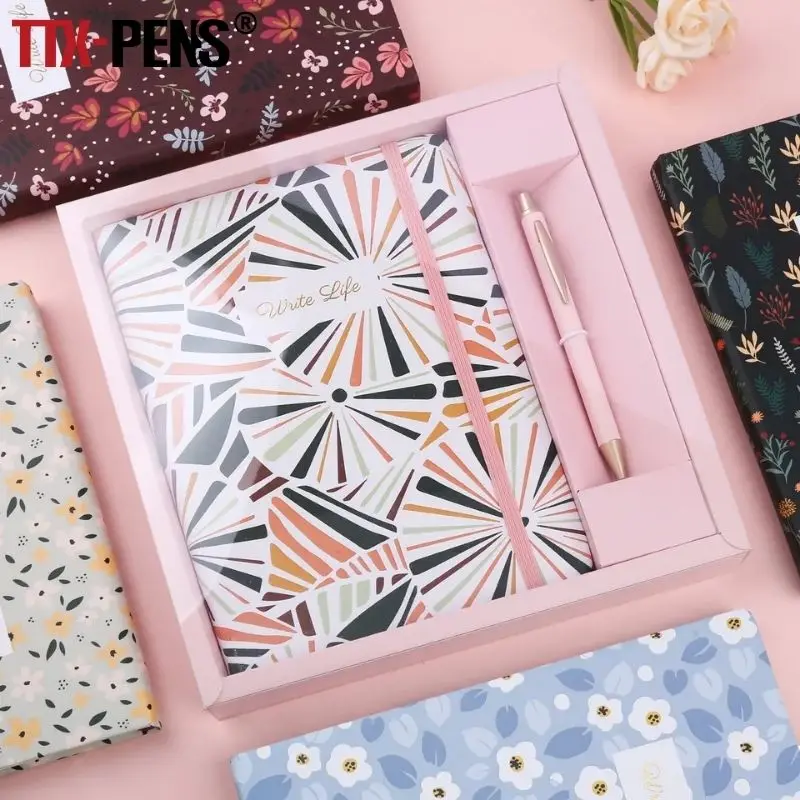 TTX Deluxe DIY Gift Set Journal and Pen Notebooks Set With Elastic Band Closure