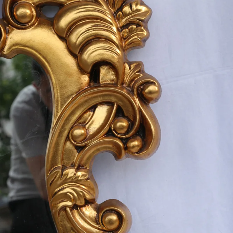 Bathroom PU frame European Vintage corner design style living room bathroom decorative mirror