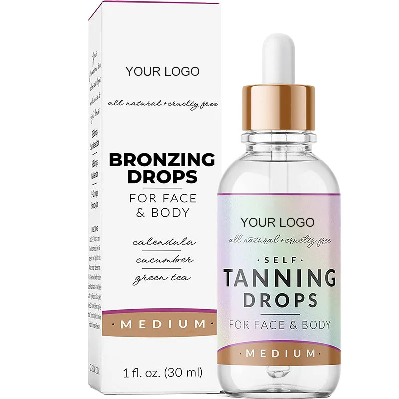 OOEM ODM Private Label Fake Tan Product Bronzing Tanning Oil Drops Mousse Self Tanning Drops