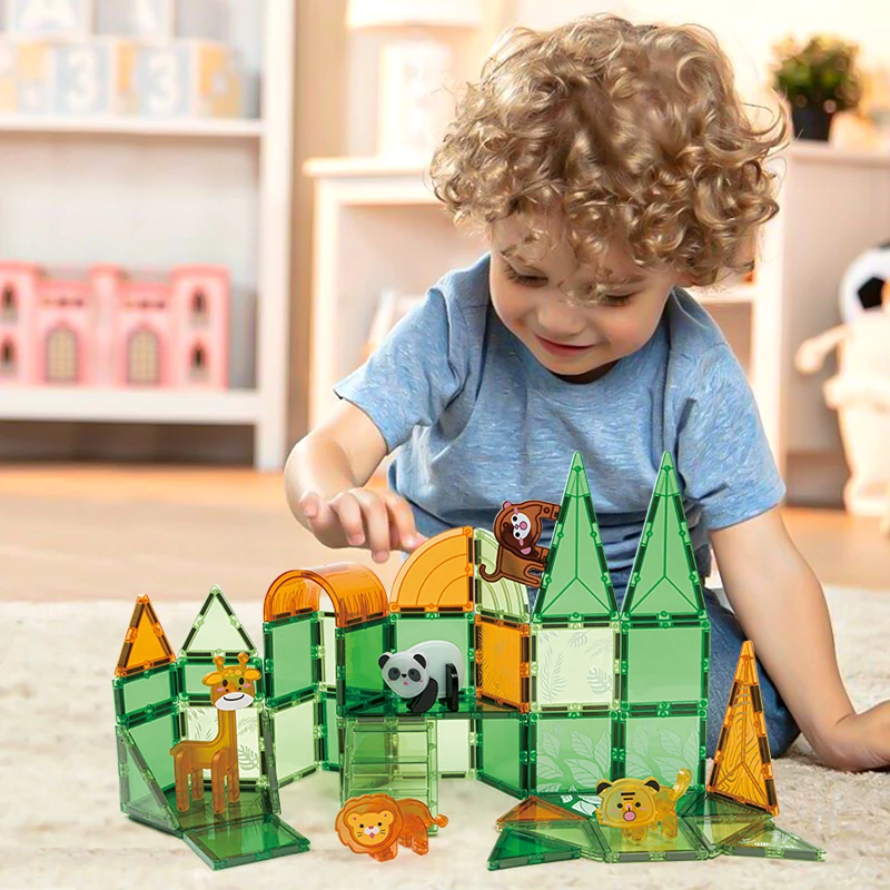 Magnetic Block  Educational Toys Transparent Blocks Model Building Toys Magnetic Building