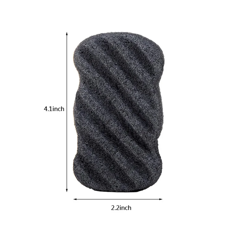 Wholesale Natural Activated Bamboo Charcoal Black Organic Facial Konjac Sponge For Women