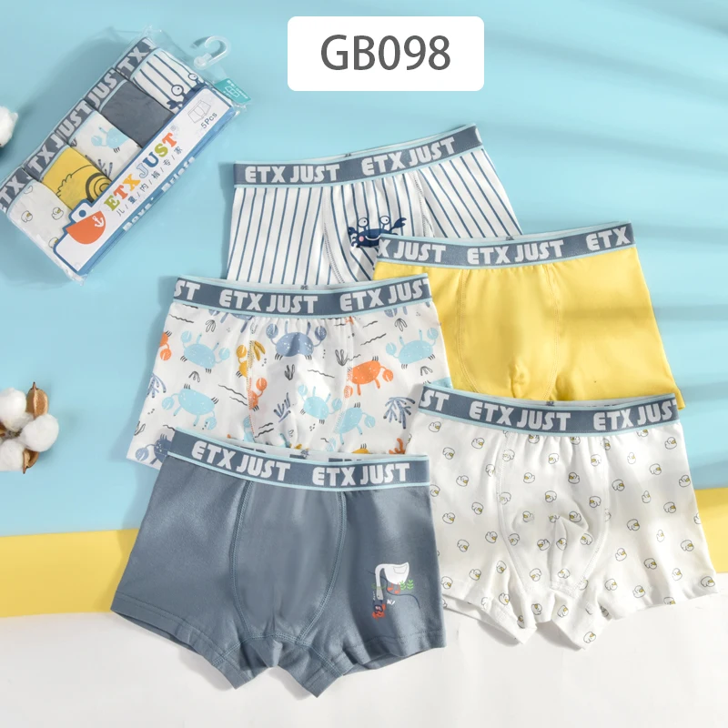 Hot Sale Customize Cartoon Print Brief Children Boxers Young Boys Underwear