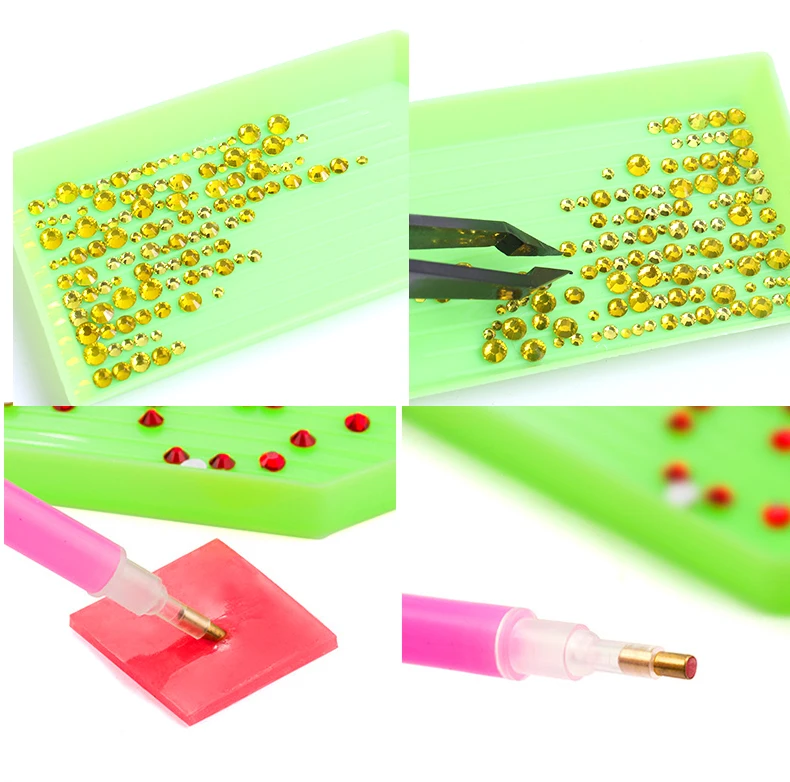 Nail Rhinestones Manicure Tool Kit Multi Sizes Glass Crystal Flatback diamonds Shiny Nail Germs Jewels for Nail Art DIY Crafts
