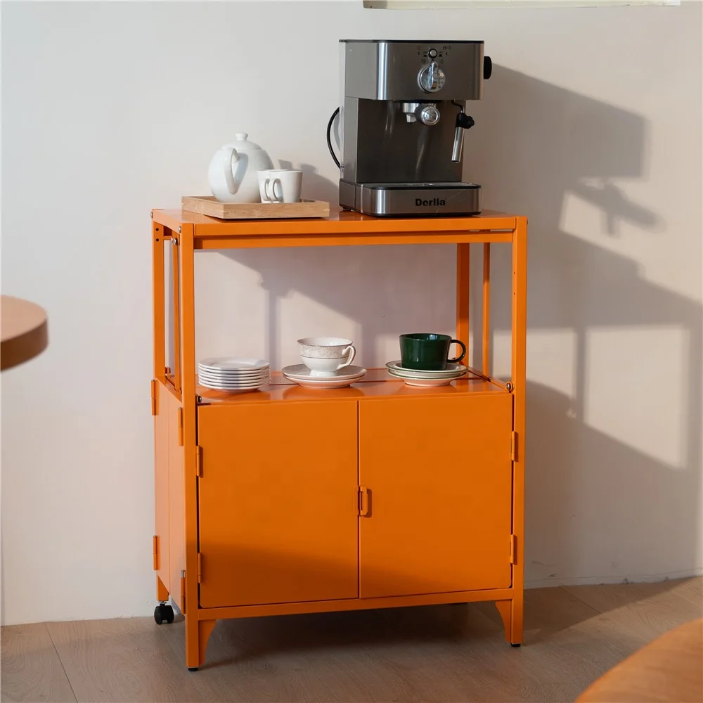 Home and Office Double Door Metal Sideboard Furniture Metal Bookcase Cabinet Side Storage Cabinet for Living Room