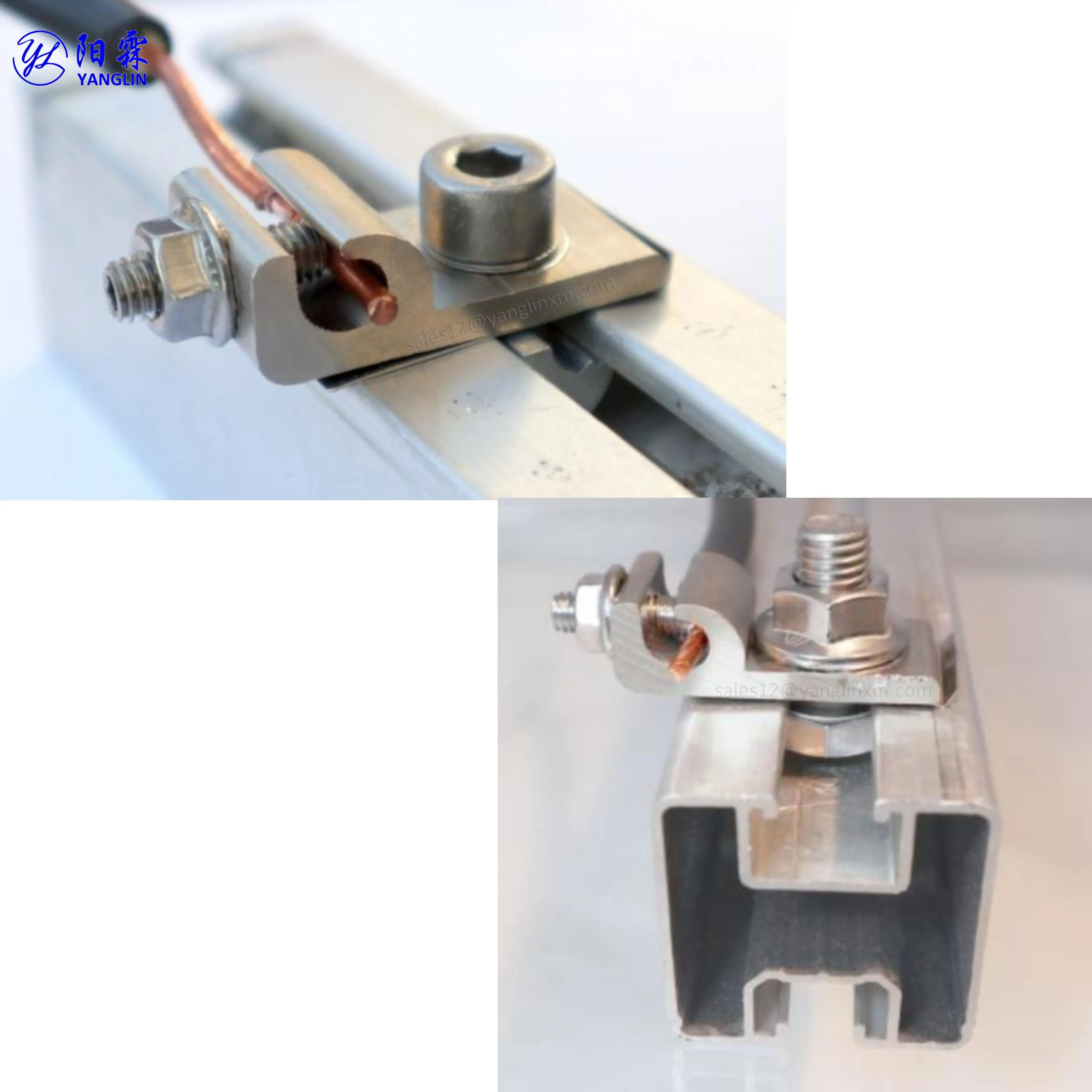 Solar PV roof systems grounding lug earthing clamps for lightning protection