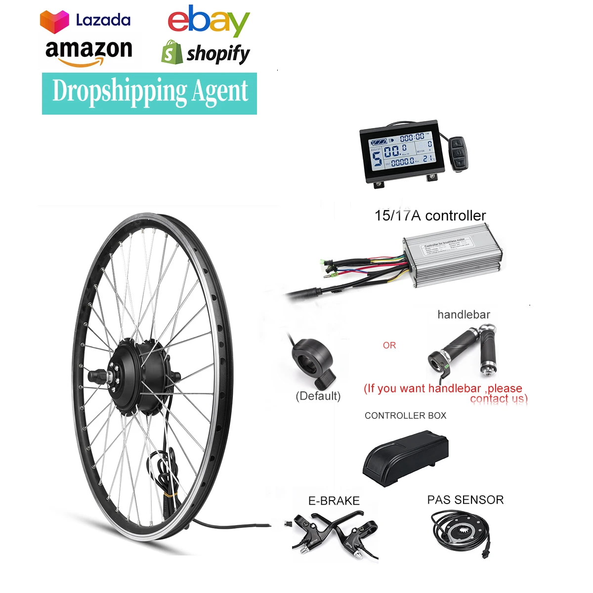 16inch-28inch 700C Rim 48V500W 36V500W Front Rear Ebike Conversion Kit Electric Wheel Hub Motor