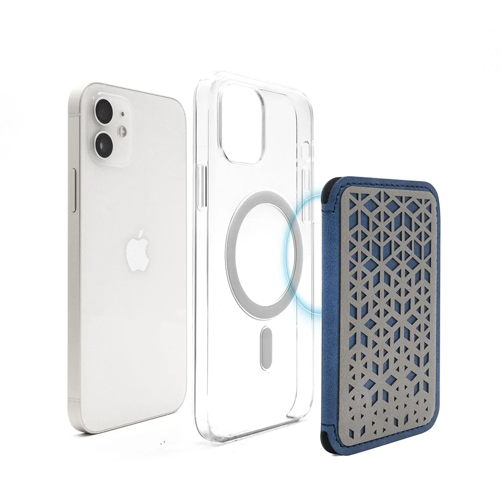 PU Leather Magnetic Cell Pocket Card Holder With Support Stand Foldable Mobile Phone Wallet Case Card Bracket Holder