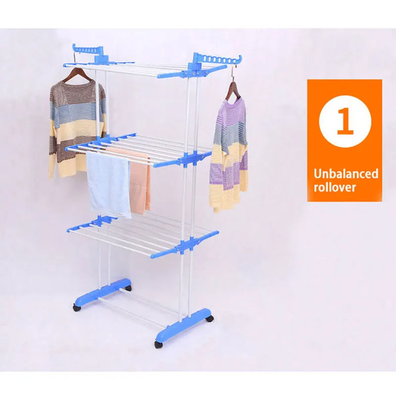 folding telescopic floor-standing double pole cloth rack metal clothes drying laundry racks towel cloth drying rack with wheels