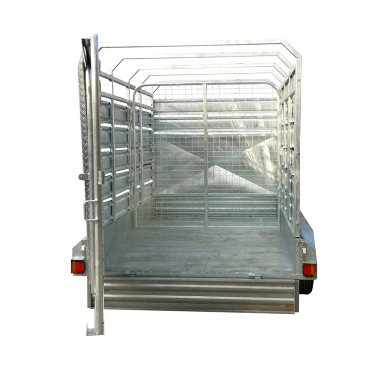 Farm tractor trailer cattle housing design with suspension system