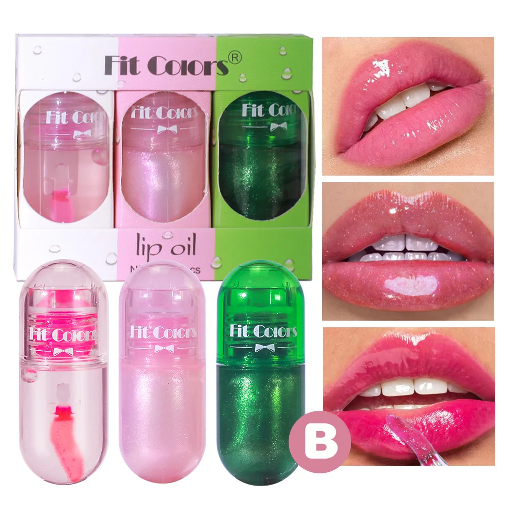 Fit Color 3pcs/set lip-dyeing liquid oil lipstick lip-biting liquid lip glaze moisturizing long-lasting waterproof no blooming
