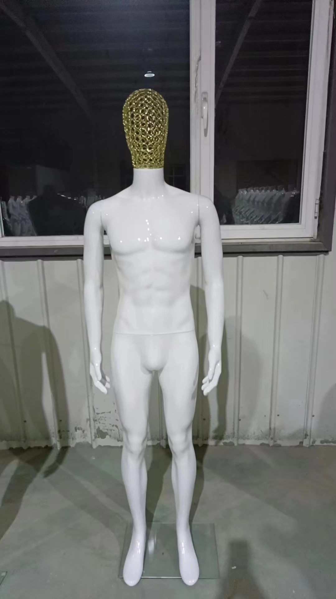 Plastic glossy white male manikin men mannequins for clothing