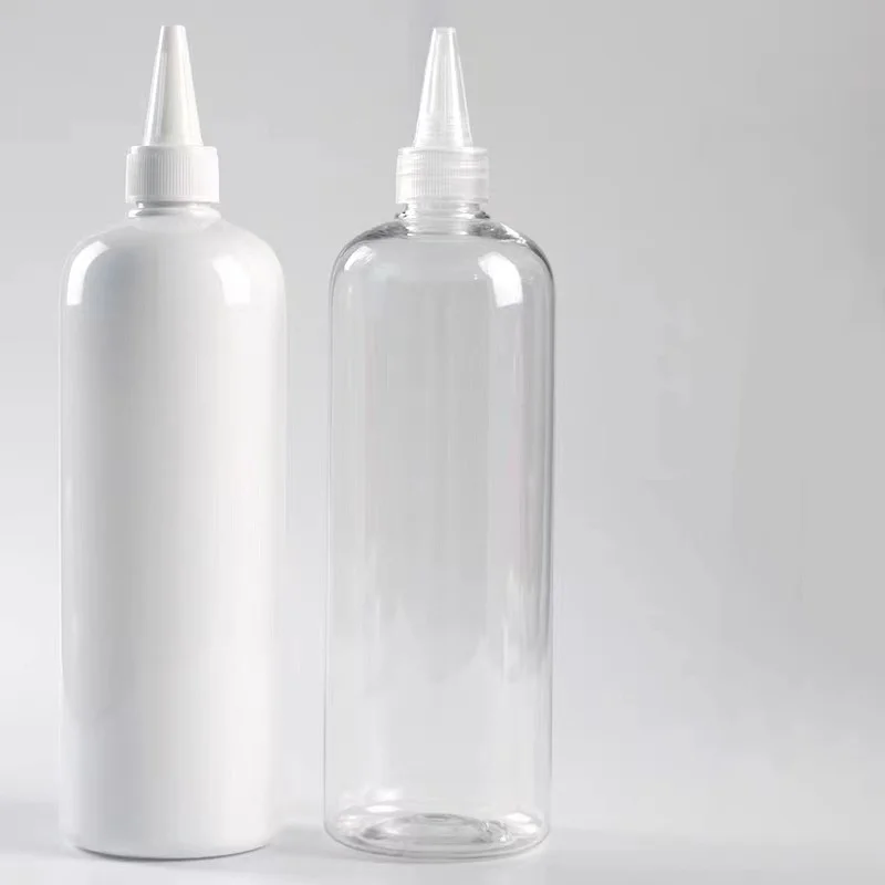 500ml transparent tip extruded water color paint clear plastic round bottle with lid