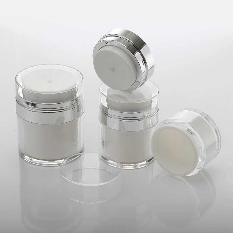 New design acrylic PMMA red wine airless Cosmetic cream Jar Plastic vacuum makeup Containers for packaging